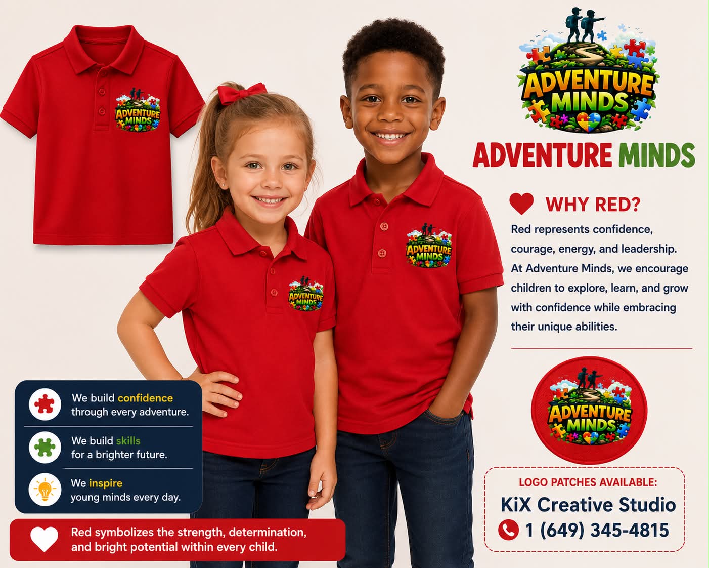 Children wearing Adventure Minds TCI uniforms